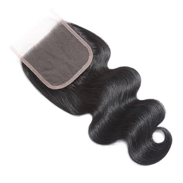 Swiss Lace Closure Brazilian Body Wave Virgin Human Hair 4x4 Lace Closure 130% Density (16inch )