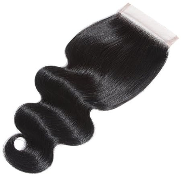 Swiss Lace Closure Brazilian Body Wave Virgin Human Hair 4x4 Lace Closure 130% Density (16inch )
