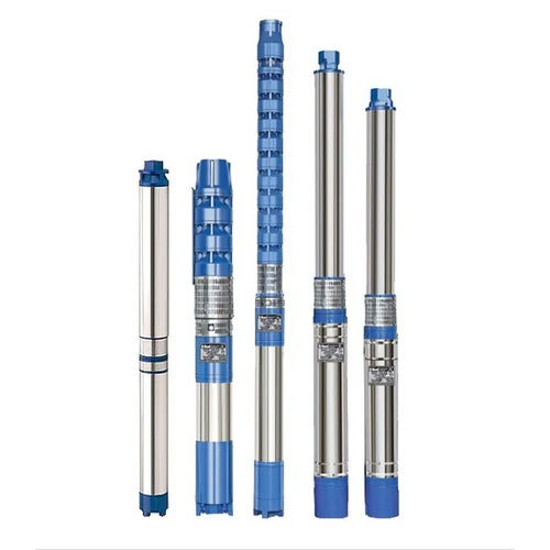 Borewell Submersible Pump - Color: Silver And Blue