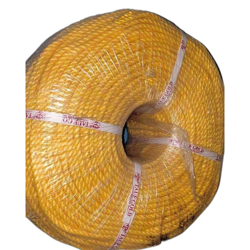 Yellow Polypropylene Rope - Standard Size, Twisted Style, Vibrant Yellow Color | Durable For Fishing Industry Applications, High Visibility