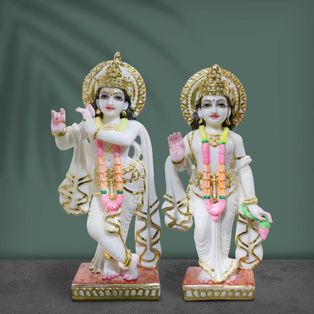 Radha krishna marble statue