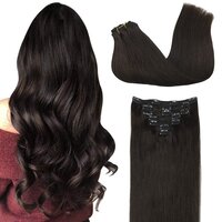 100% Original Real Human 7 pcs 100 Grams, 20 Inches (Dark Brown) For Women & Girls Hair Extension