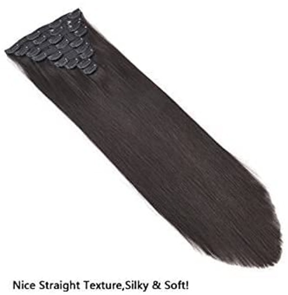 10 Pcs Human Hair Extension For Women Easy To Use, 50 Gram, Pack Of 1 (18 Inch, Black)