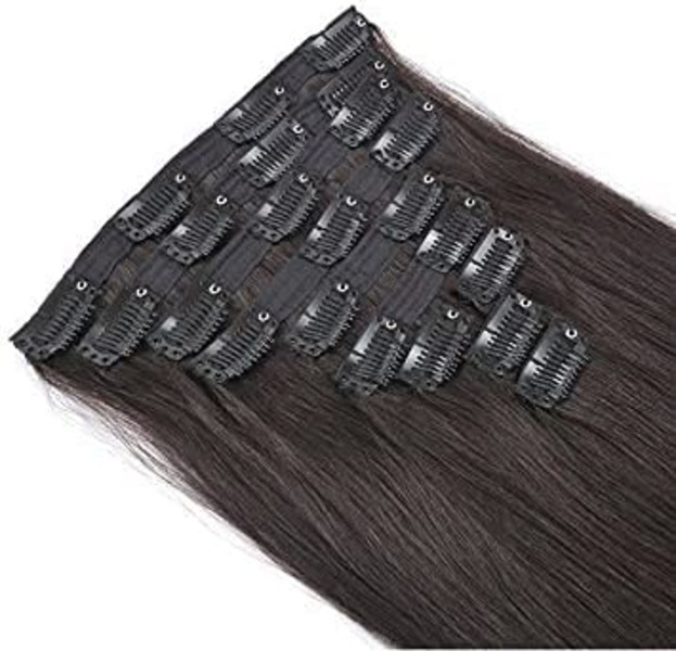 10 Pcs Human Hair Extension For Women Easy To Use, 50 Gram, Pack Of 1 (18 Inch, Black)