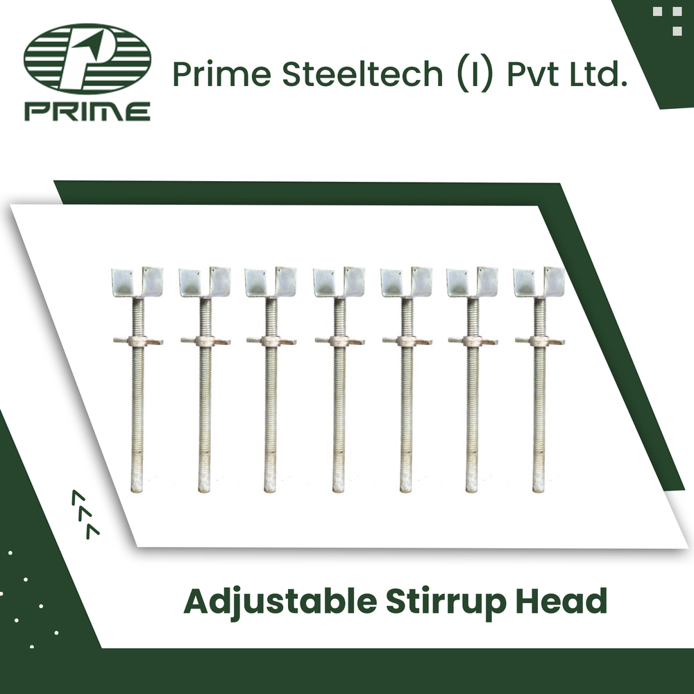 Adjustable Stirrup Head - High-strength Steel, Silver Finish | Enhanced Height Adjustability, Corrosion Resistance, Improved Stability