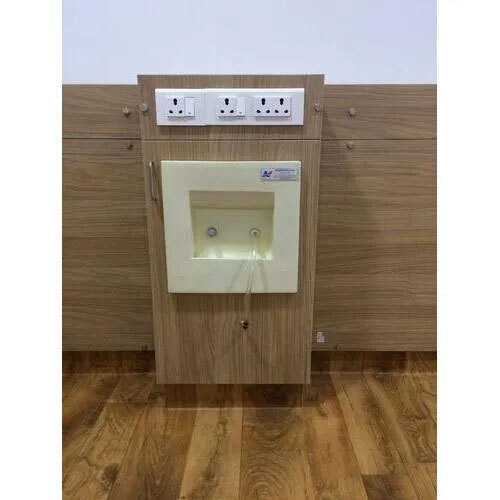 Wall Station Small - Color: Wooden Finish With Beige Accents