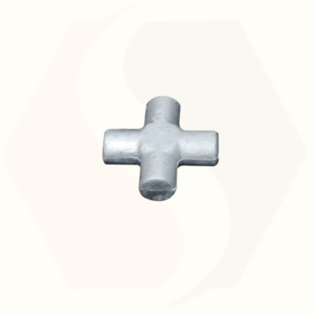 Universal Joint Cross - Ms, Standard Size, Silver Color | Polished Finish, For Use In Trucks, Flexible Power Transmission Component