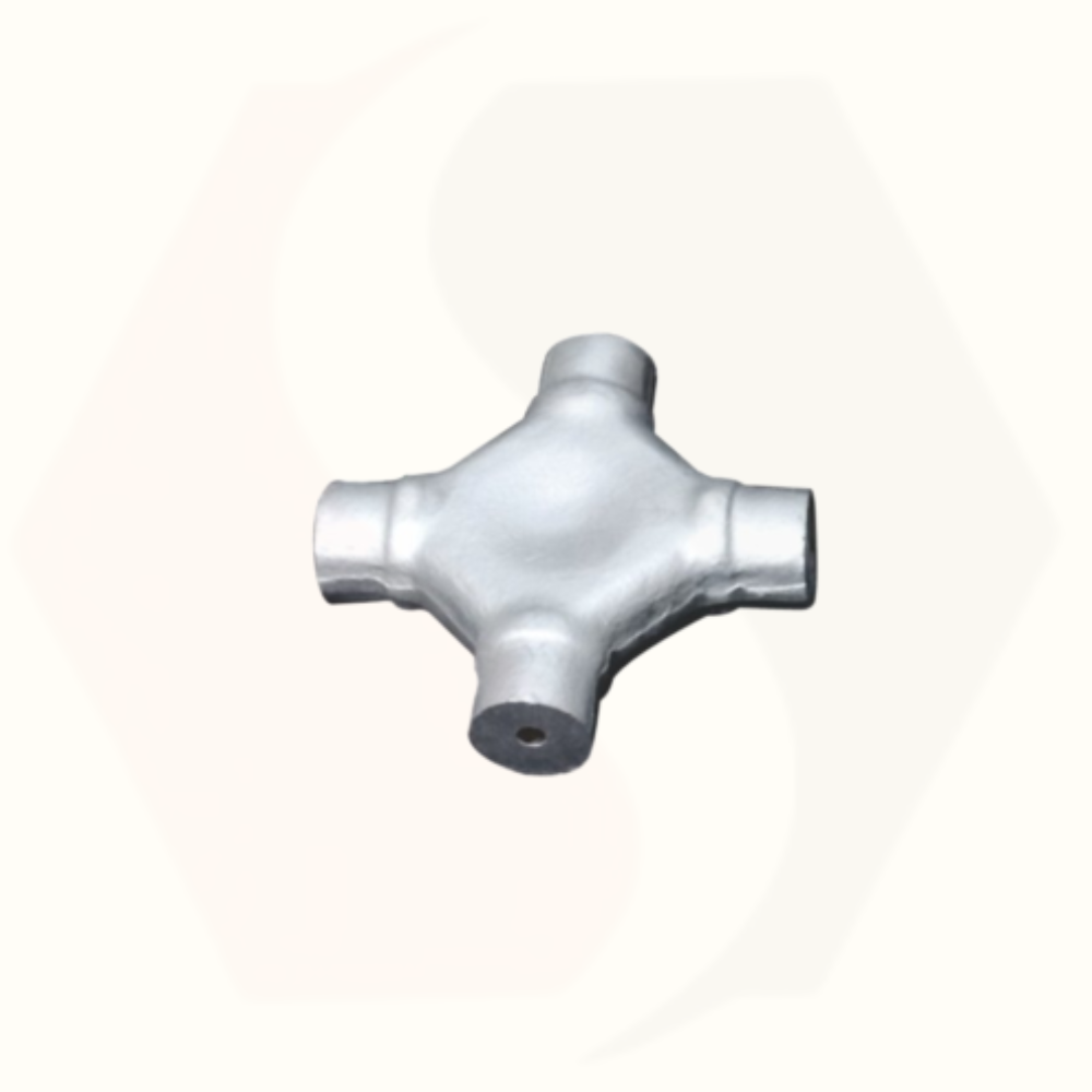 Universal Joint Cross - Ms, Standard Size, Silver Color | Polished Finish, For Use In Trucks, Flexible Power Transmission Component