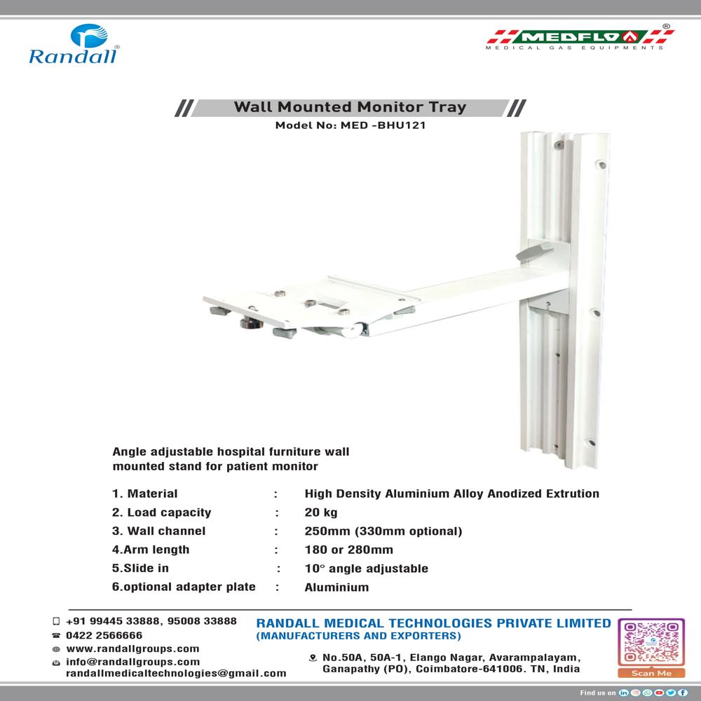Wall Mounted Monitor Tray Bed Head Panel - Color: White