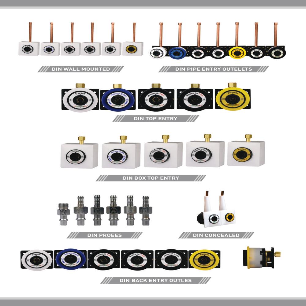 Din Pipe Entry Medical Gas Outelets - Automation Grade: Manual