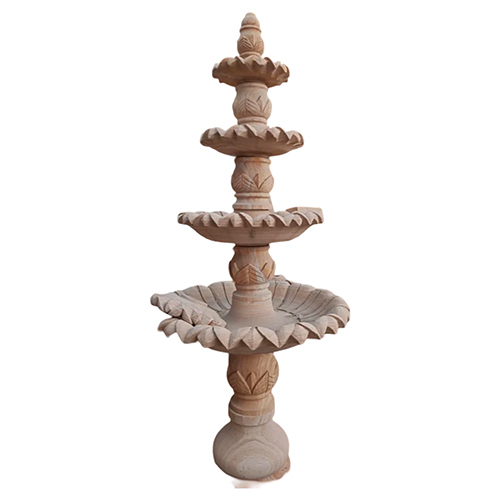 5.5 Feet Sandstone Water Fountain - Color: Red