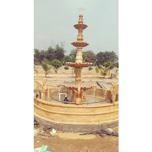Yellow Sandstone Outdoor Duck Fountain