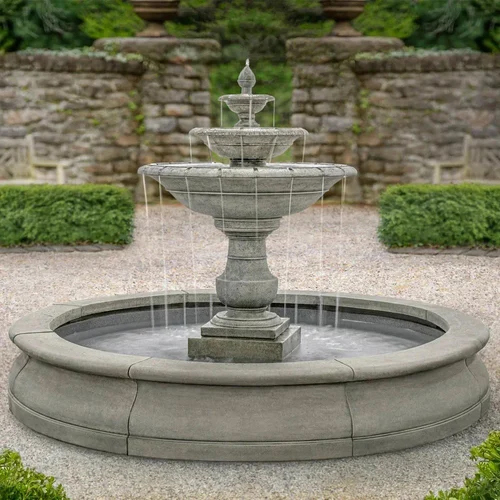 Garden Stone Fountain - Color: Gray