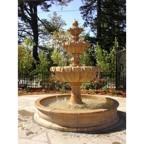 7 Feet Decorative Sandstone Fountain - Color: Red