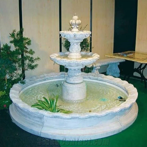 Decorative Garden Fountain - Color: White