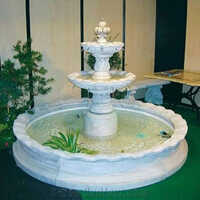 Decorative Garden Fountain - White Stone, Customizable Size, Copper Nozzles | Elegant Design, Serene Water Flow, Ideal For Outdoor Ambiance