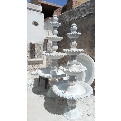 Decorative Marble Stone Water Fountain - Color: White