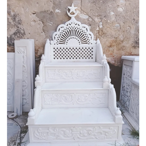 60X120 Cm White Marble Masjid Mimber - Material: Granite