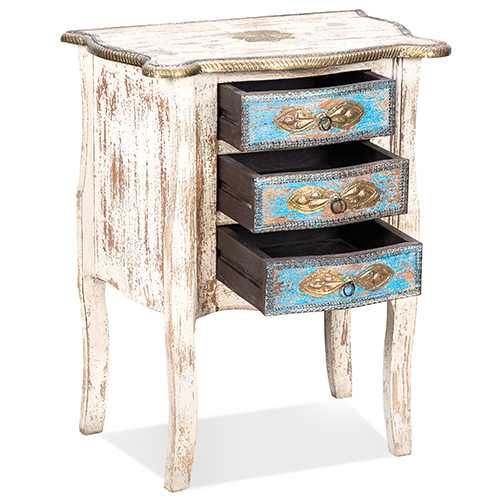 Antique Side Table - Color: White