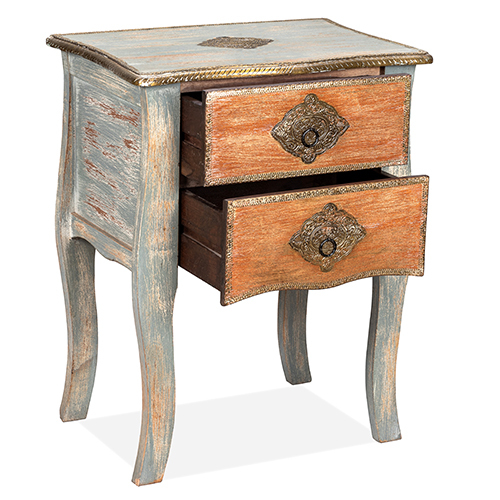 Antique Wooden Side Table - Color: Multicolor