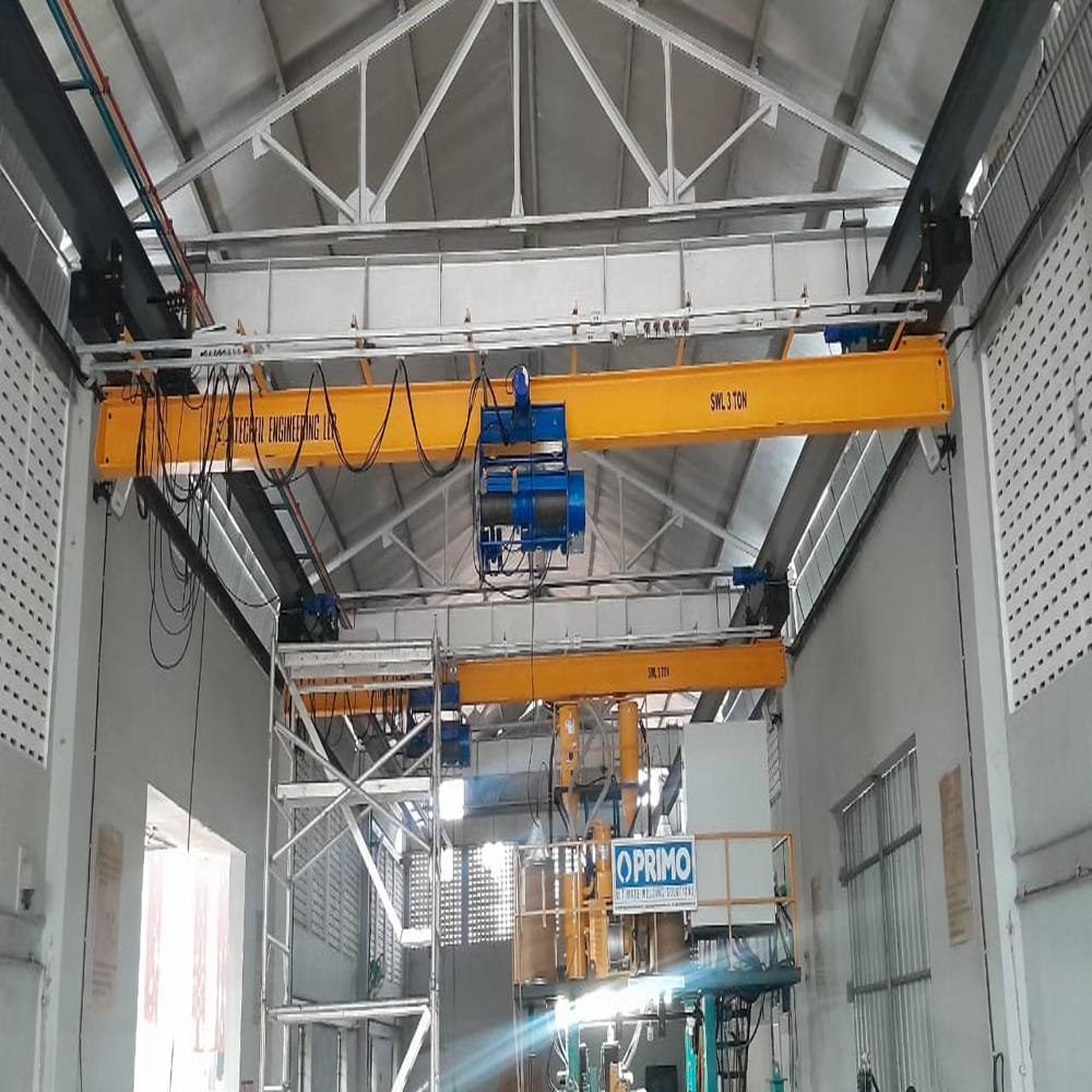Single Girder Underslung Cranes - Color: Yellow Paint Coated