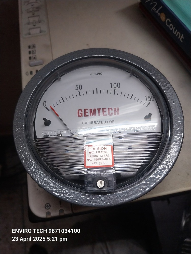 G2000-0 Gemtech Differential Pressure Gauge Range 0-.50 Inch Wc