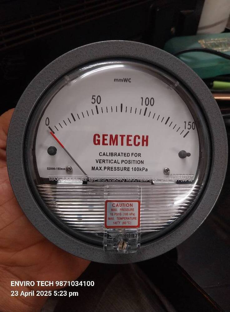 G2000-0 Gemtech Differential Pressure Gauge Range 0-.50 Inch Wc