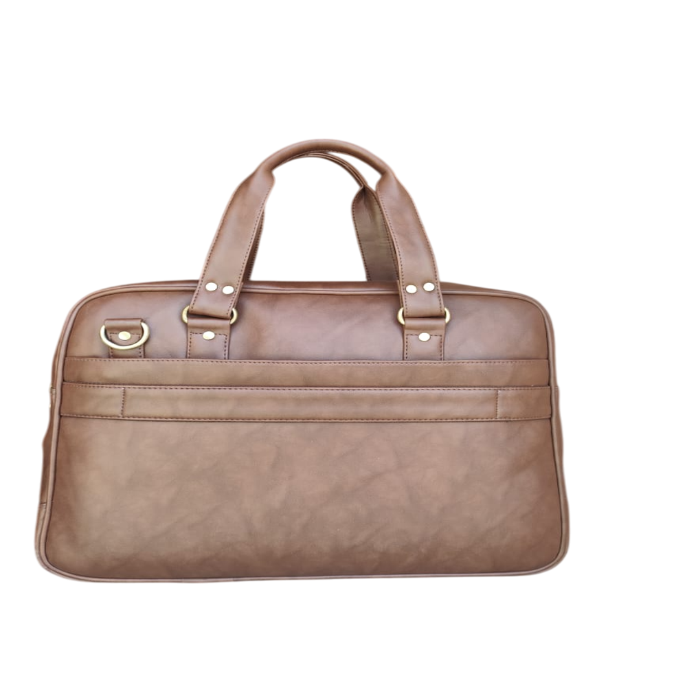 Laptop Bag - Leather Material, 5x17x12 Inches, Brown Color | Comfortable Handle, Adjustable Shoulder Straps, Versatile Carrying Options