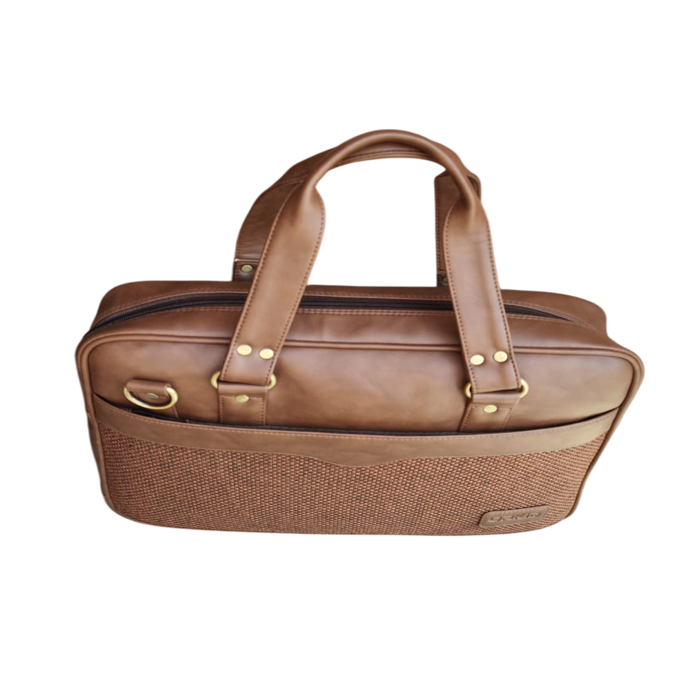 Laptop Bag - Leather Material, 5x17x12 Inches, Brown Color | Comfortable Handle, Adjustable Shoulder Straps, Versatile Carrying Options