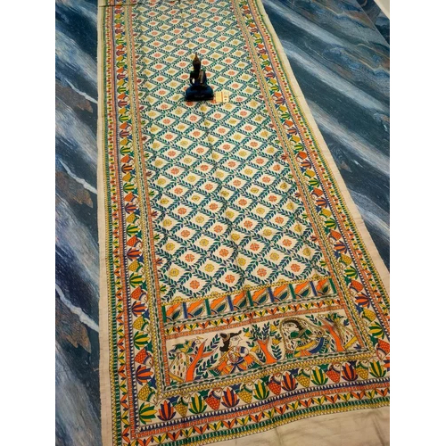 Ladies Hand Printed Madhubani Silk Saree