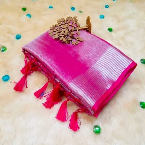 Ladies Tissue Linen Saree