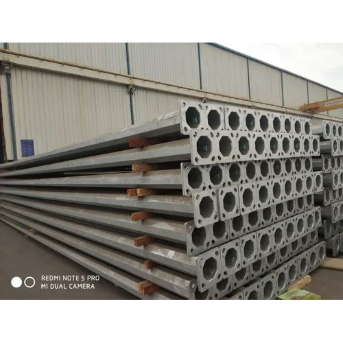 Octagonal Street Light Pole - Color: Hot Dip Galvanized