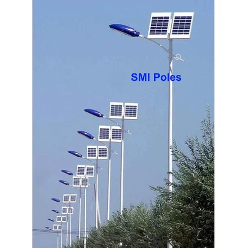 Outdoor Solar Street Light Pole - Color: White