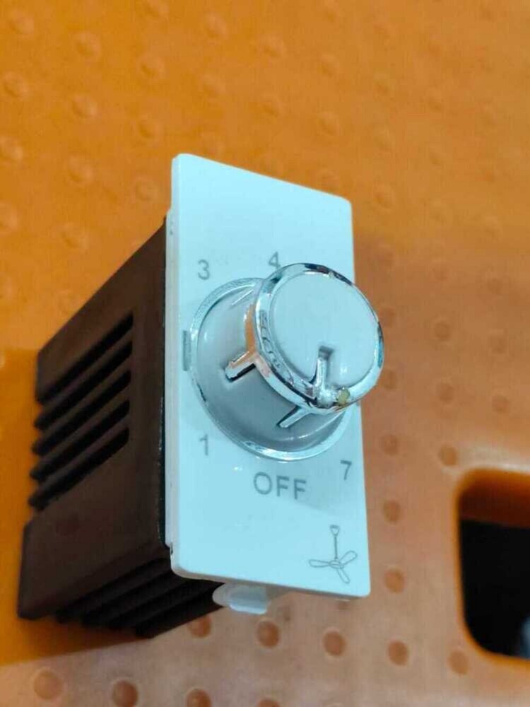 White Fan Regulator - Installation Type: Wall Mounted