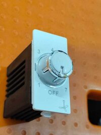 White Fan Regulator - Installation Type: Wall Mounted