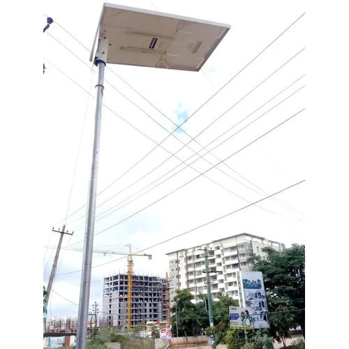 Integrated Solar Street Light Pole - Color: Black