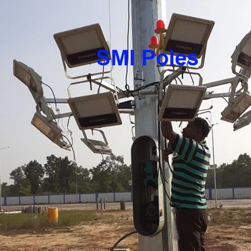 12 Meter Gi High Mast Lighting Pole - Color: Silver