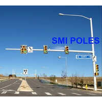 Traffic Signal Light Pole - Color: White