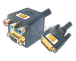 DVI 24+1 Pin Male to VGA Female 15 Pin OR 3RCA Socket RGB Cord