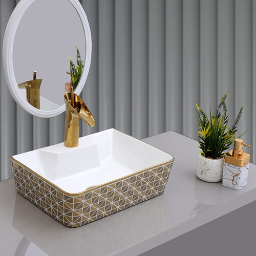 12 X16X5 Golden Table Top Basin