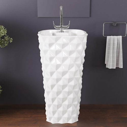 White One Piece Wash Basin