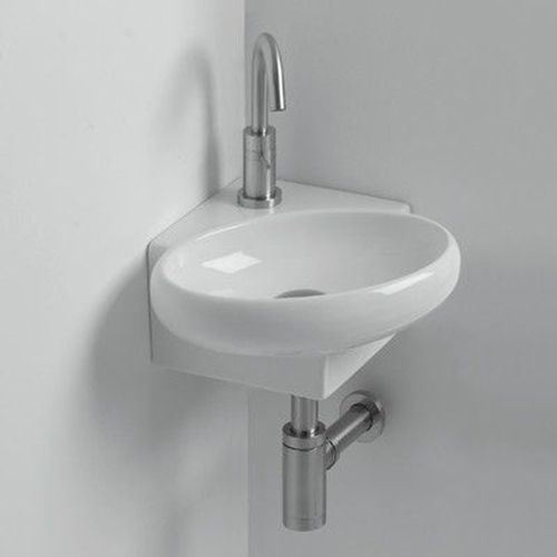 Corner White Wash Basin