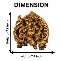 Antique Golden Color Resin Lord Ganesha Statue in Sitting Position