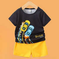 Boys Fancy Printed T-Shirt With Half Pant