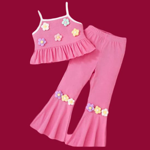 Girls Top With Plazo - Color: Pink