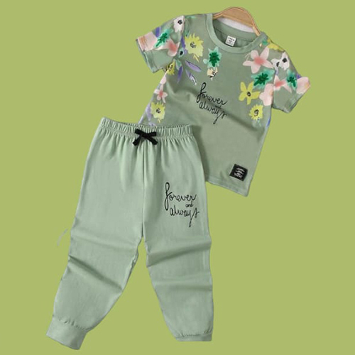 Girls Top With Legging - Color: Green