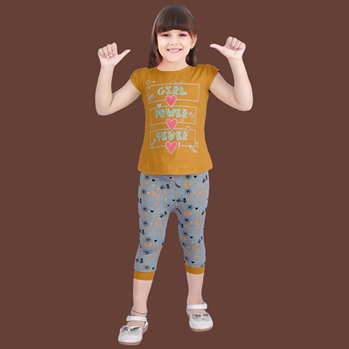 Girls Top With Half Legging - Color: Multi Colour