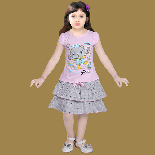 Girls Top With Skirt - Color: Multi Colour