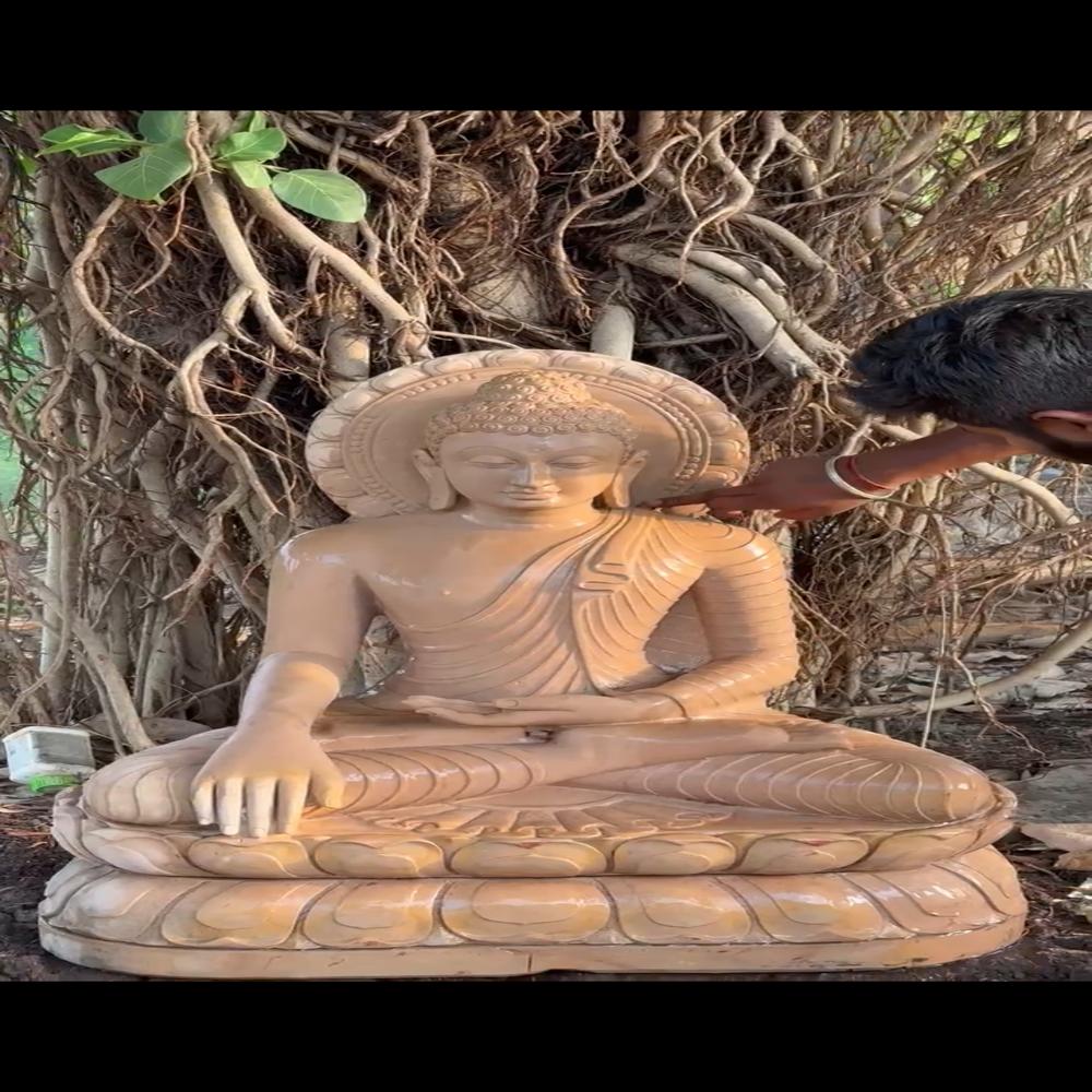 Buddha Sandstone Statue - Color: Pink