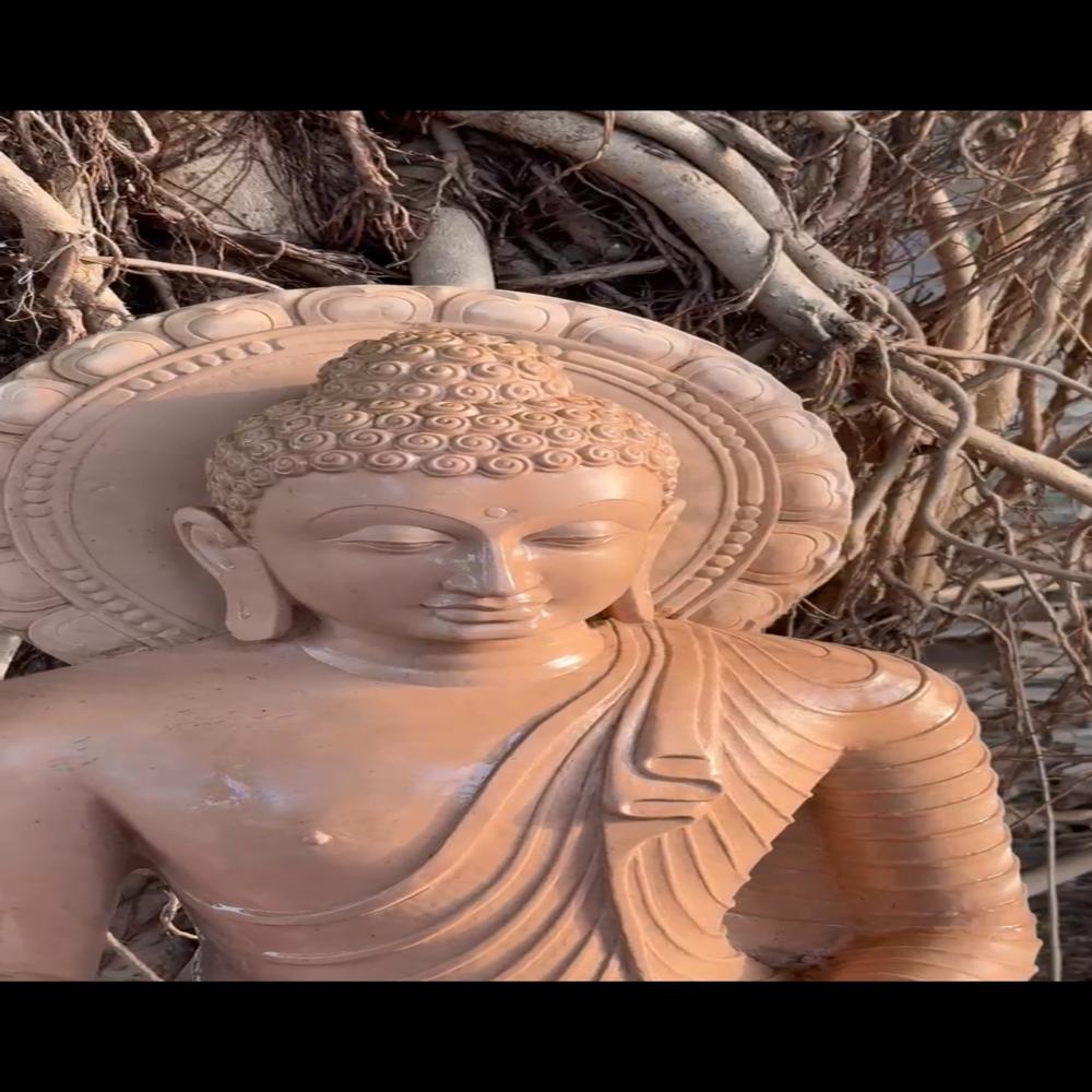Buddha Sandstone Statue - Color: Pink